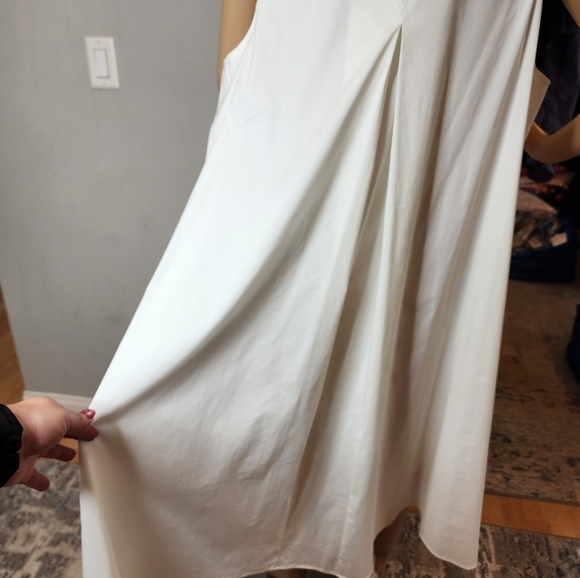 NWT Alfani White Sleeveless button alinee shirt dress. Women's 16W. Cotton/elast - Picture 6 of 16